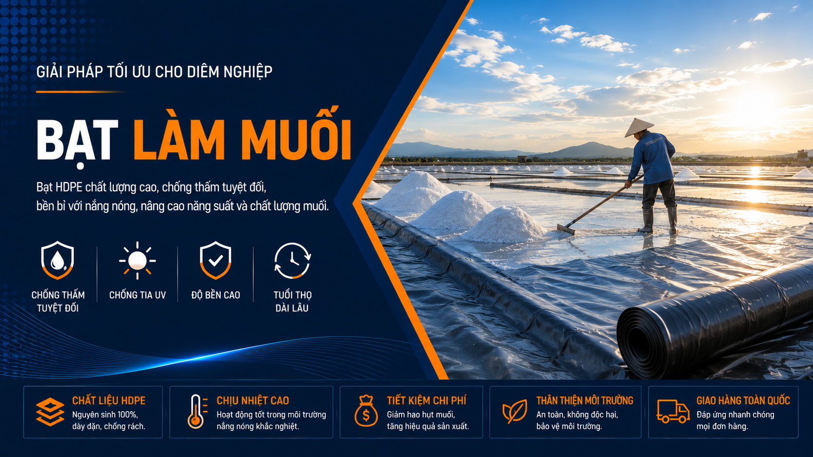 Bạt làm muối Thủy Thành